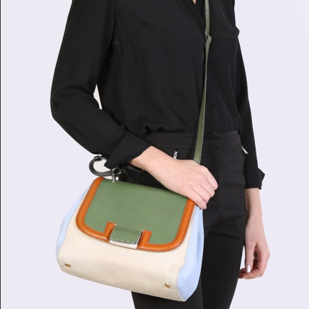 Fendi Silvana Leather and Canvas Two way bag. - Picture 3 of 16